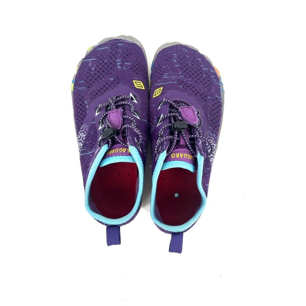 Purple Saguaro Barefoot children's hiking shoes with adjustable shoelaces 2